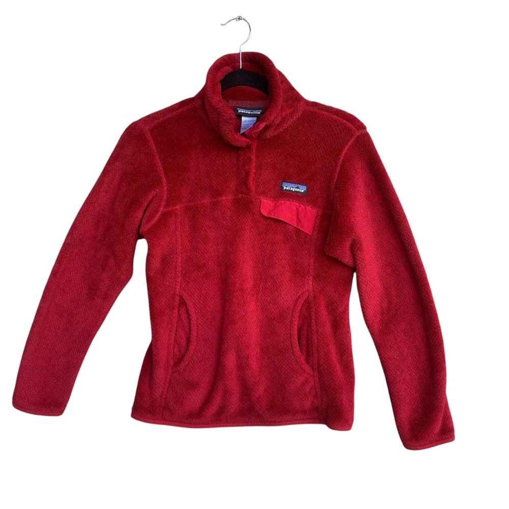Patagonia Re-Tool Snap-T Quarter Zip Pullover Jacket Red Womens XS Extra Small